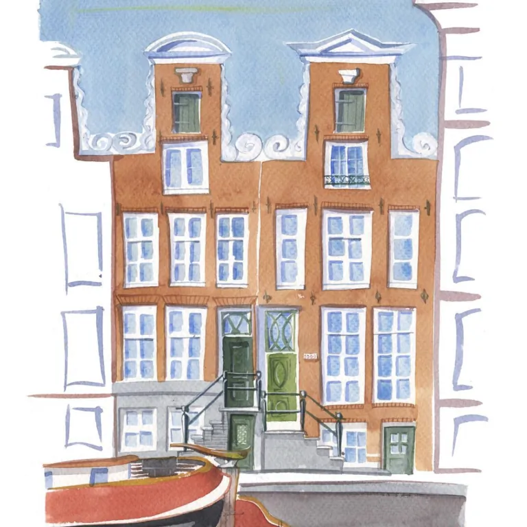 Aquarel van Van foto naar schilderij